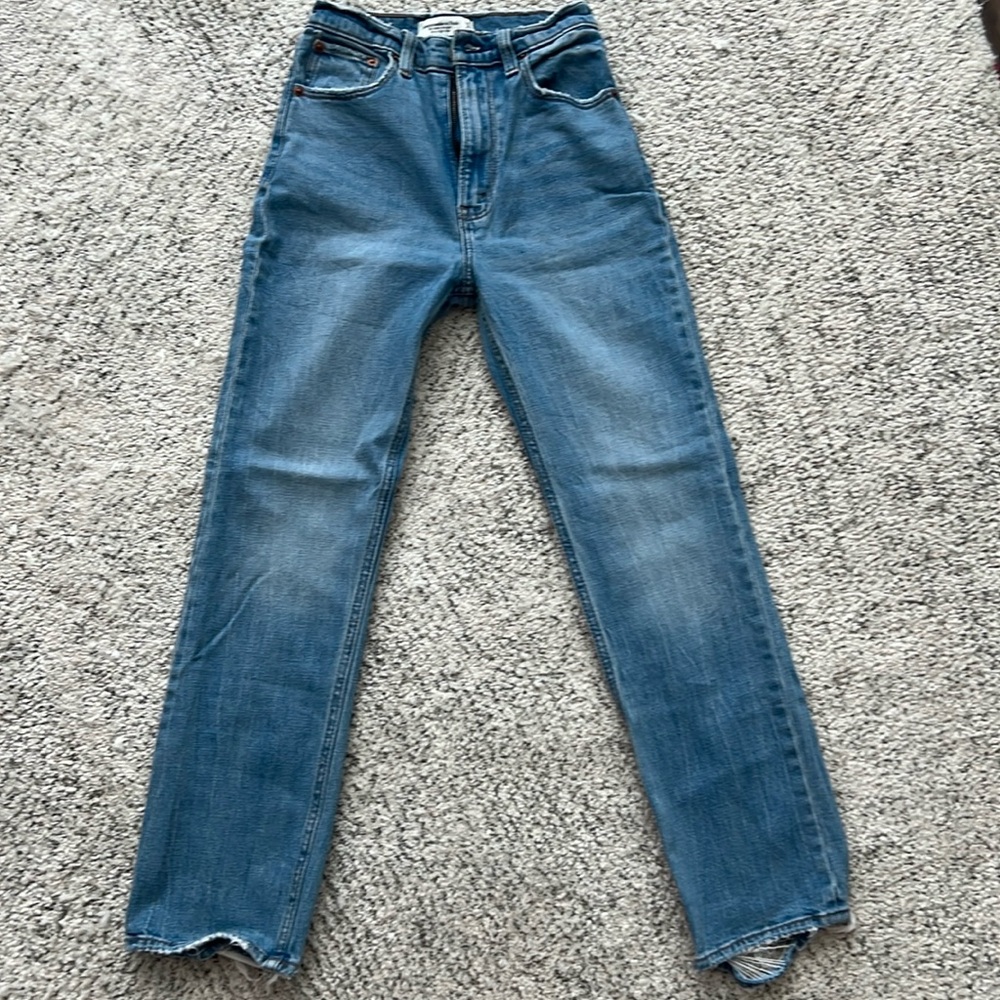 Abercrombie & Fitch ankle straight ultra high rise